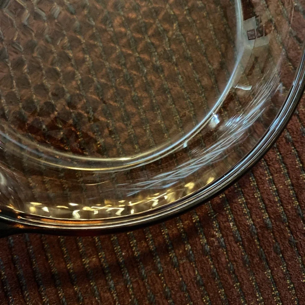 CORNING VISION FRANCE AMBER GLASS WAFFLE BOTTOM SAUTÉ PAN SKILLET NO LID